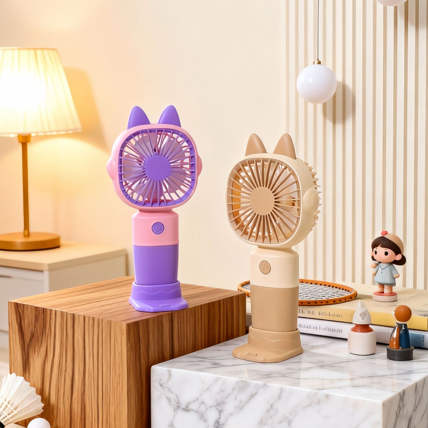 Damen Tragbarer Handventilator mit niedlichem Hasenmotiv Brehn