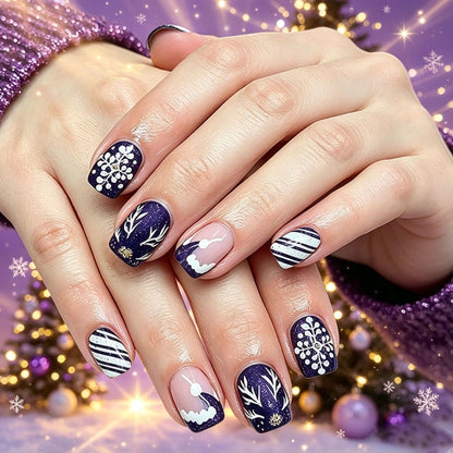 Künstlerische winterliche Acryl-Nagelkunstverzierungen Brehn