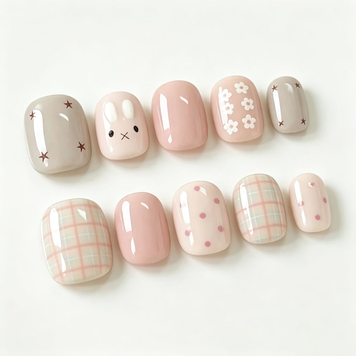 Kreatives thematisches Press-On-Nagelkunstset Brehn