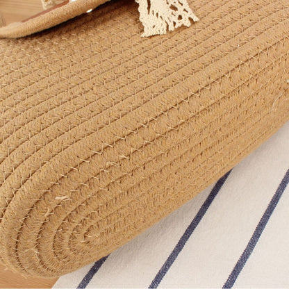 Elegante Bast-Umhängetasche mit Lederdetails Brehn