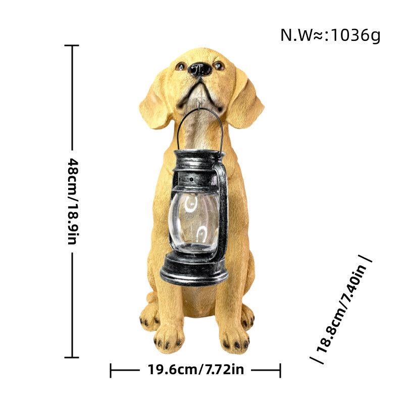 Bunte Dekofigur eines Hundes im modernen Design Brehn
