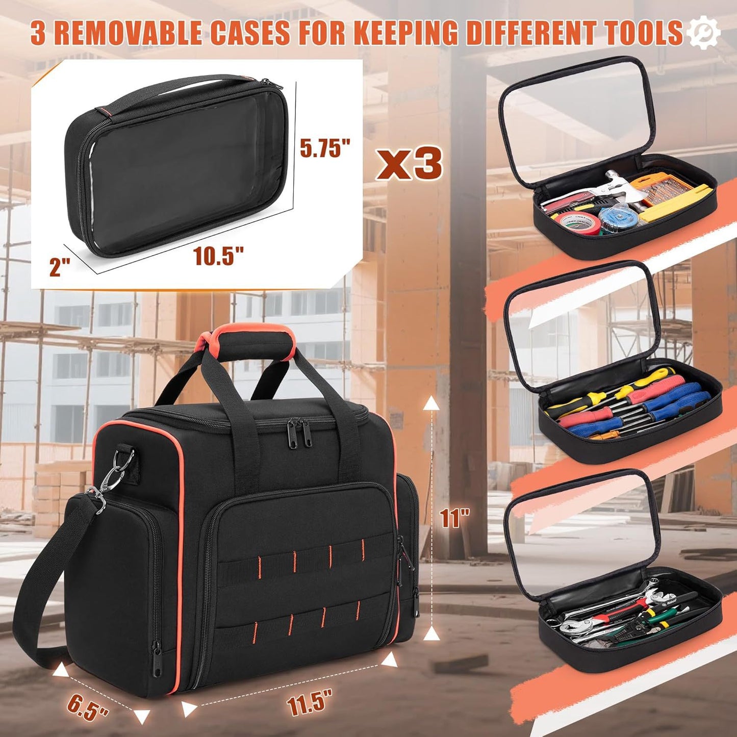 Multifunktionale Werkzeugtasche mit Durchsichtigen Fächern Brehn