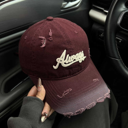 Damen Distressed Graphic Baseball Cap Brehn