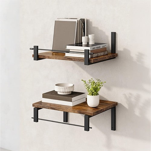 Wandregal mit Industriellem Holz-Metall Design Brehn
