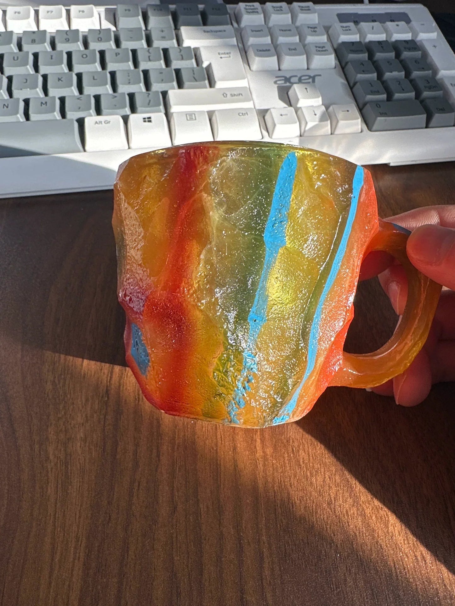 Facettierter Kaffeebecher aus Mineralkristall – Elegante Glastasse