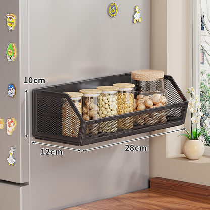 Magnetischer Mesh-Wandkorb für die seitliche Aufbewahrung im Kühlschrank