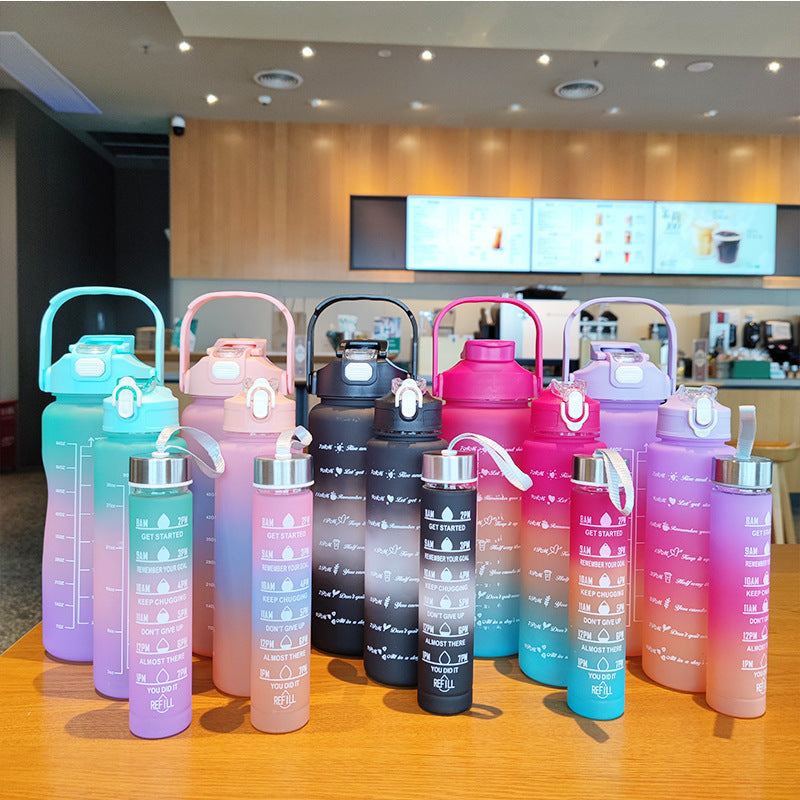 Damen ergonomische Wasserflasche mit Motivationsmarkierungen Brehn