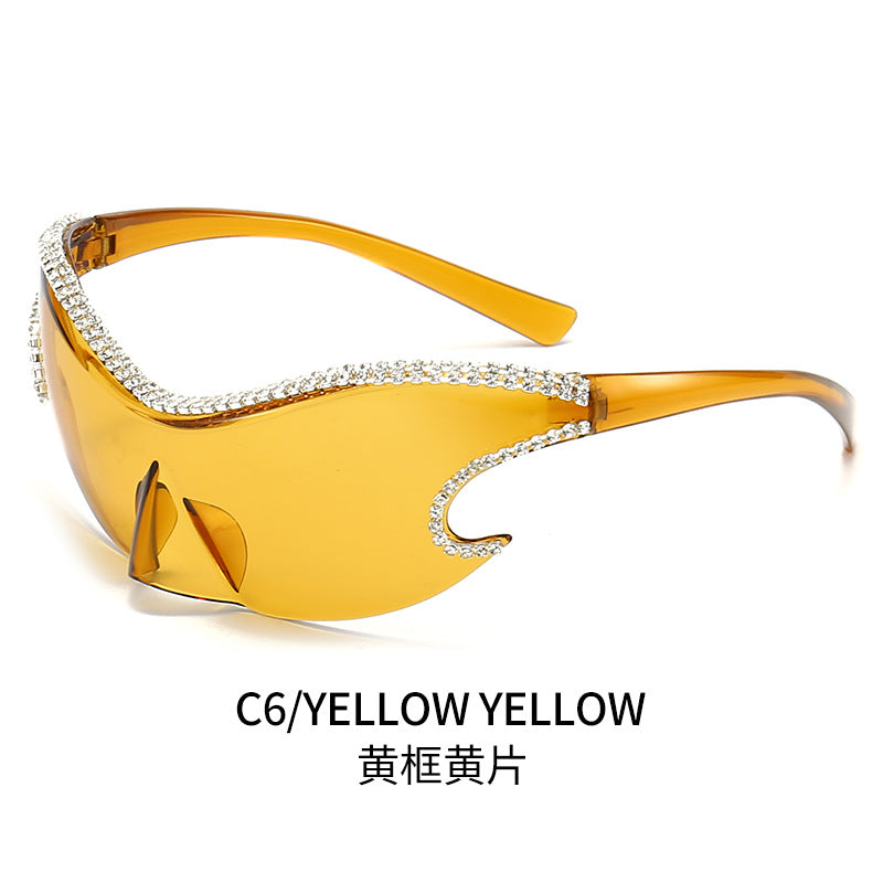 Damen Glamouröse Sonnenbrille mit funkelndem Strassbesatz Brehn