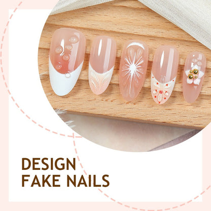 Kunstnagelset mit floralen und eleganten Designs Brehn