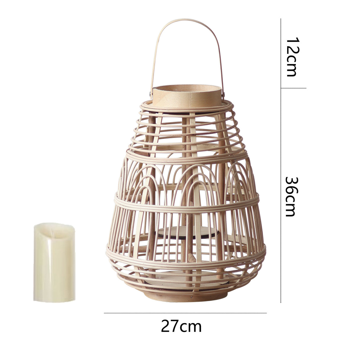 Rustikale Rattan-Laterne Brehn