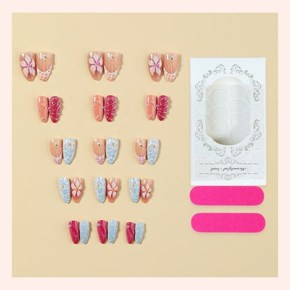 Kunstnagelset mit einzigartigen floralen und maritimen Designs Brehn