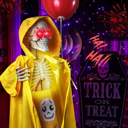 Animierte Halloween Skelett Deko Brehn