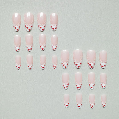 Herz-akzentiertes Acryl-Nail-Art-Set