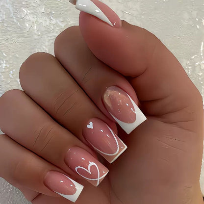 Herz-verzierte Gradient-Nagelkunst-Design Brehn
