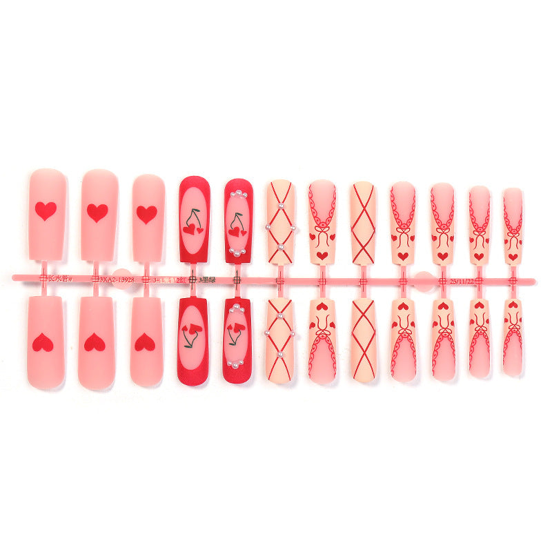 Herz-Themen Press-On Nagelkunst Set Brehn
