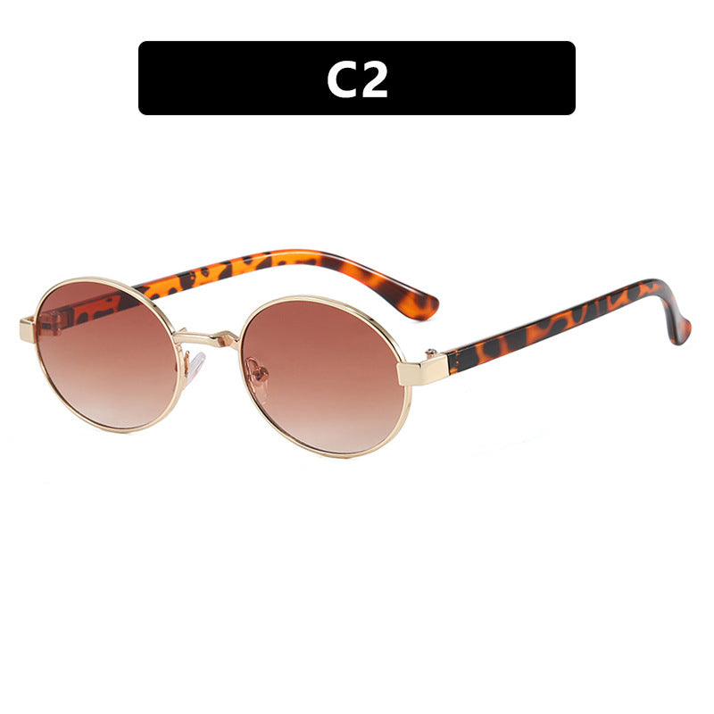 Damen runde Brille mit elegantem Metallrahmen und verstellbaren Nasenpads Brehn