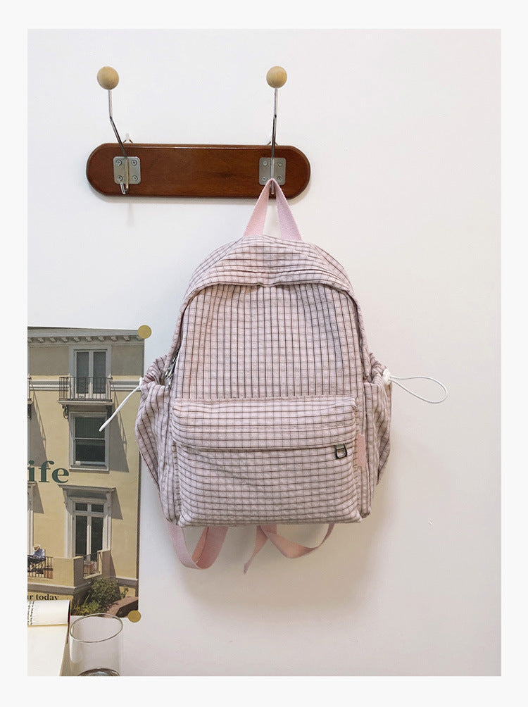 Gestreifter Muster Lässiger Schulrucksack