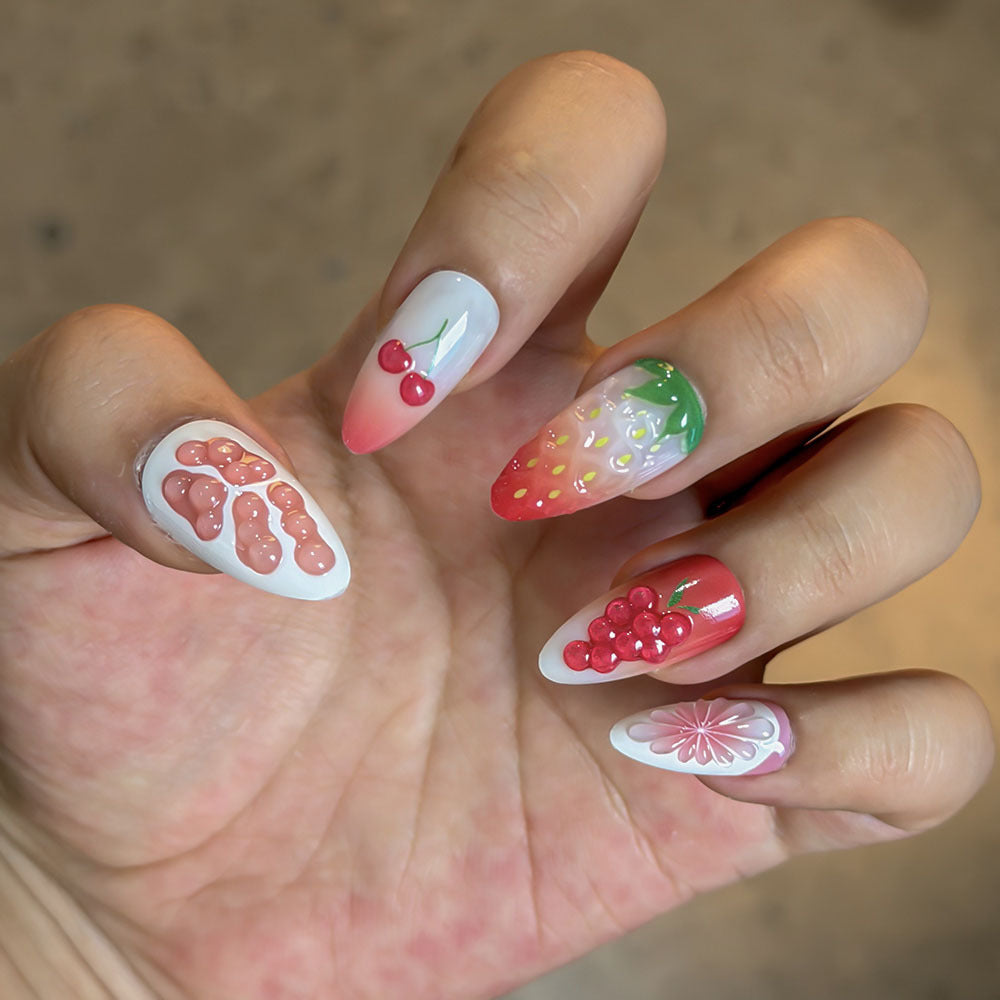 Frucht-Themen Press-On Nagelkunst Set Brehn
