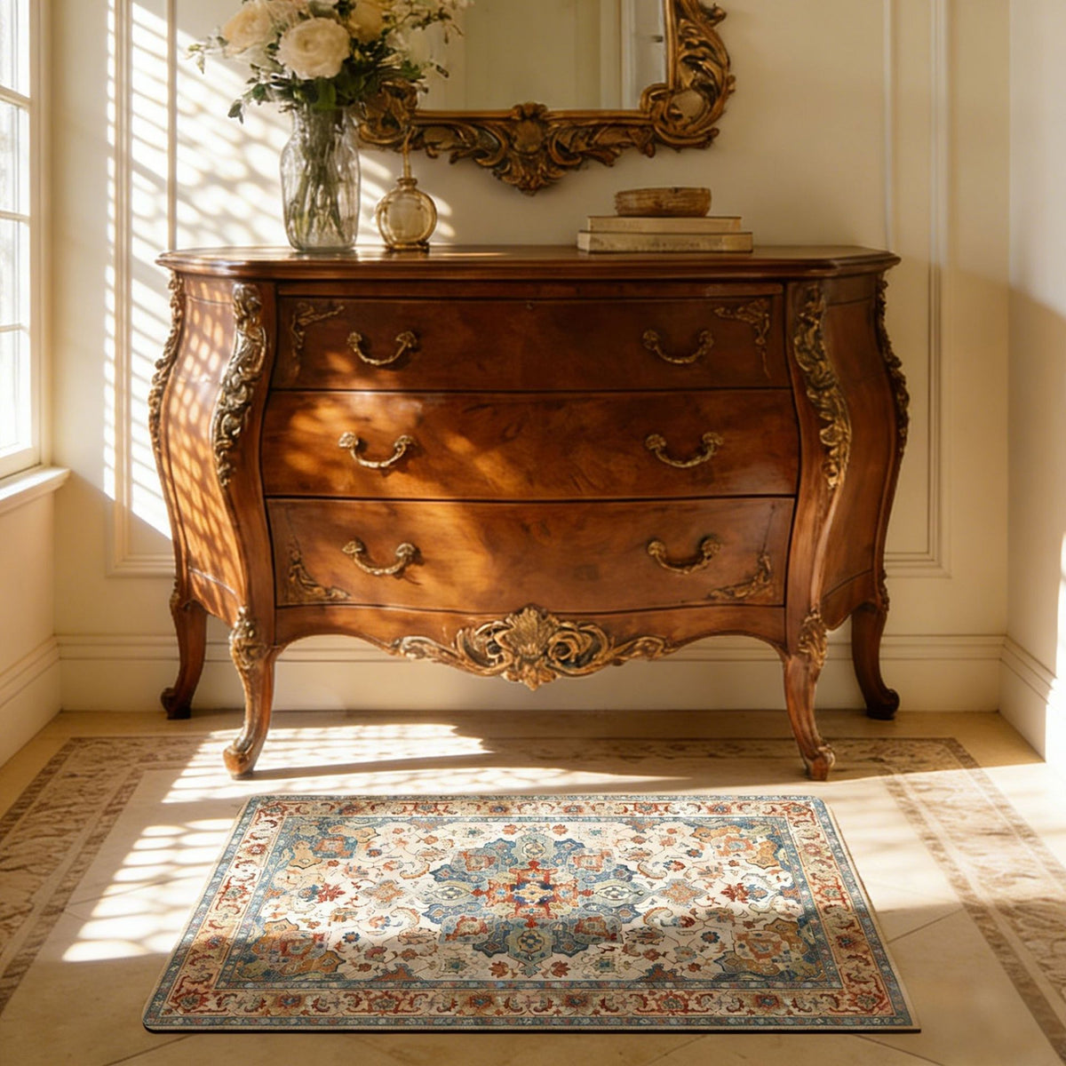 Elegante Blumenmuster-Badematte Brehn