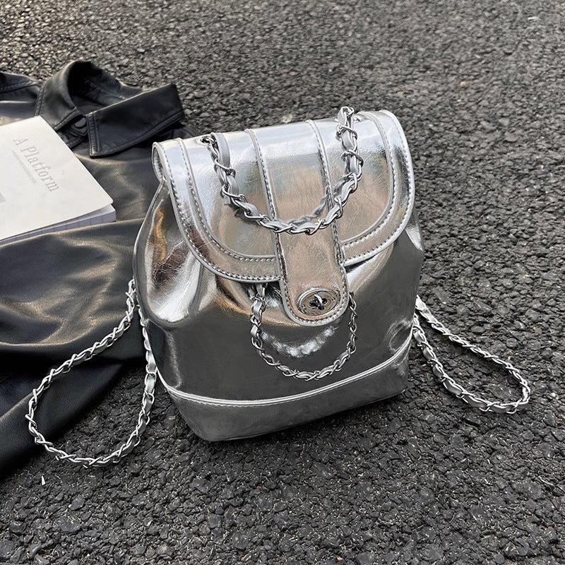 Chic Ketten-akzentierte Bucket-Handtasche Brehn