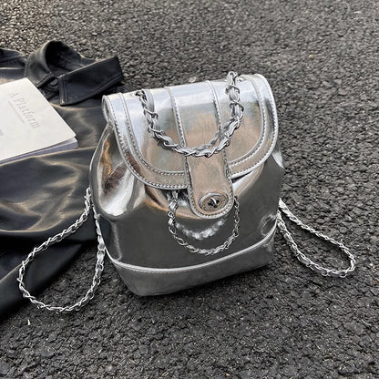 Chic Ketten-akzentierte Bucket-Handtasche Brehn