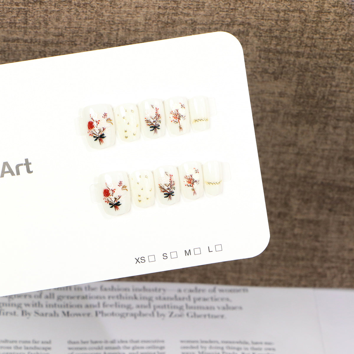 Floral Dekorative Press-On Nagelkunst Set Brehn