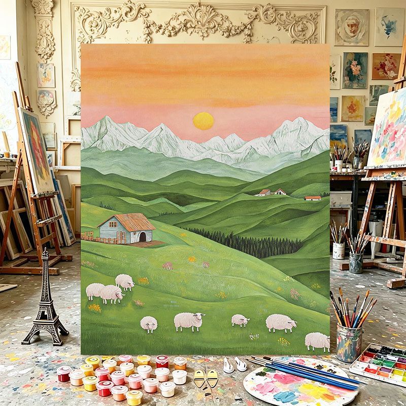 Scenic Mountain Landscape Canvas Art Print Brehn
