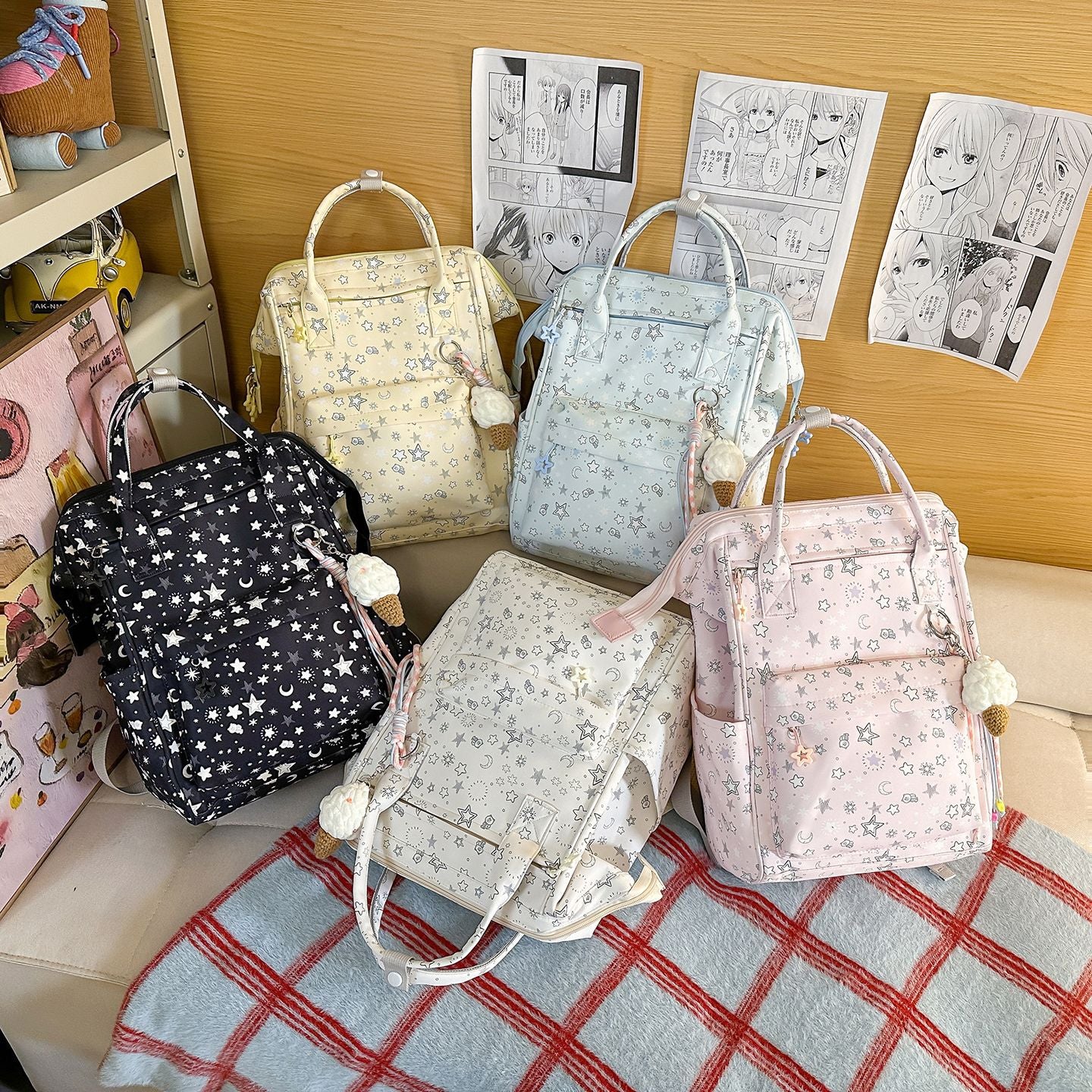 Stylischer Sternmuster-Rucksack Brehn