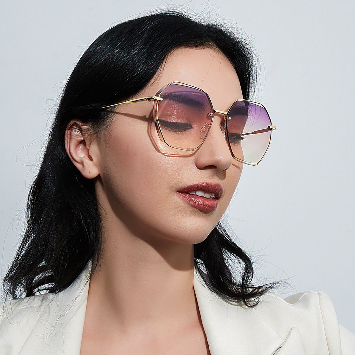 Damen modische achteckige Sonnenbrille mit elegantem Rahmen Brehn