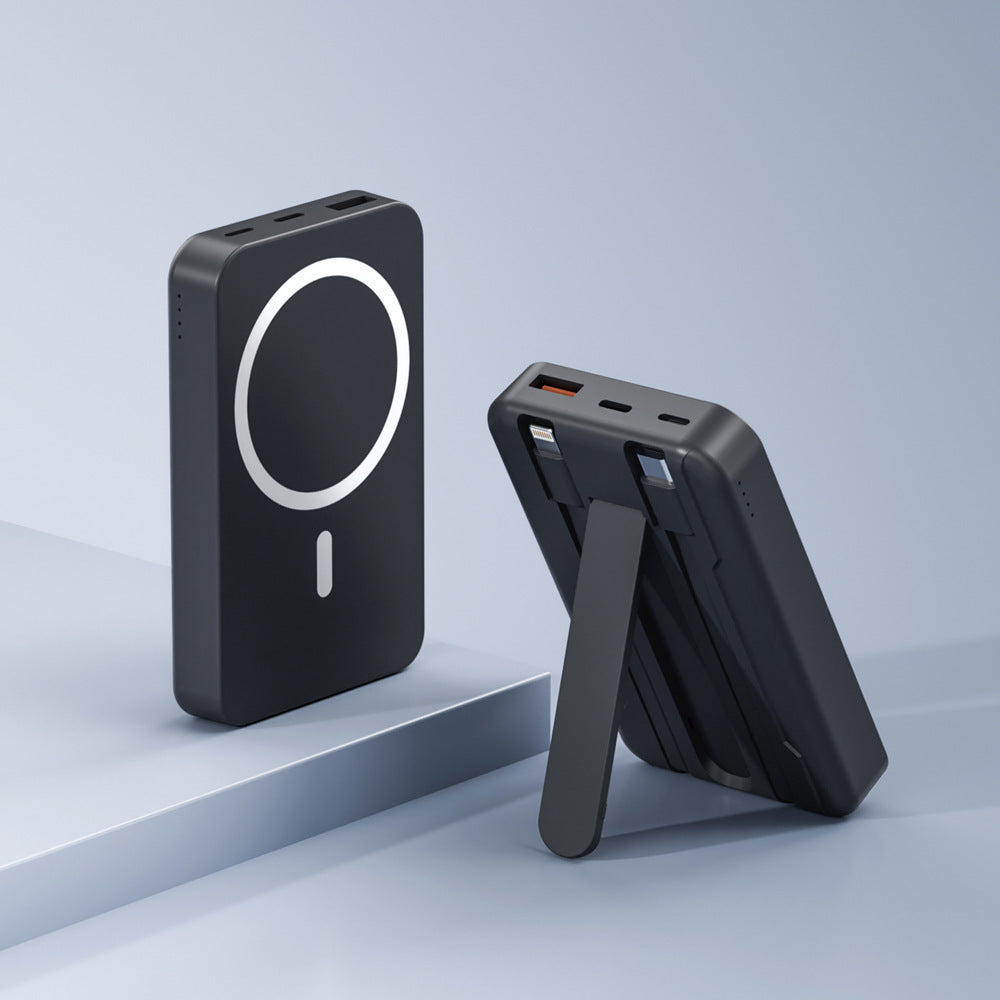Powerbank mit integrierter Standfunktion und kabelloser Ladeoption Brehn