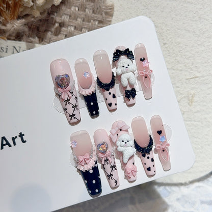 Verspieltes 3D-Charakter-inspiriertes Press-On-Nagelkunst-Set