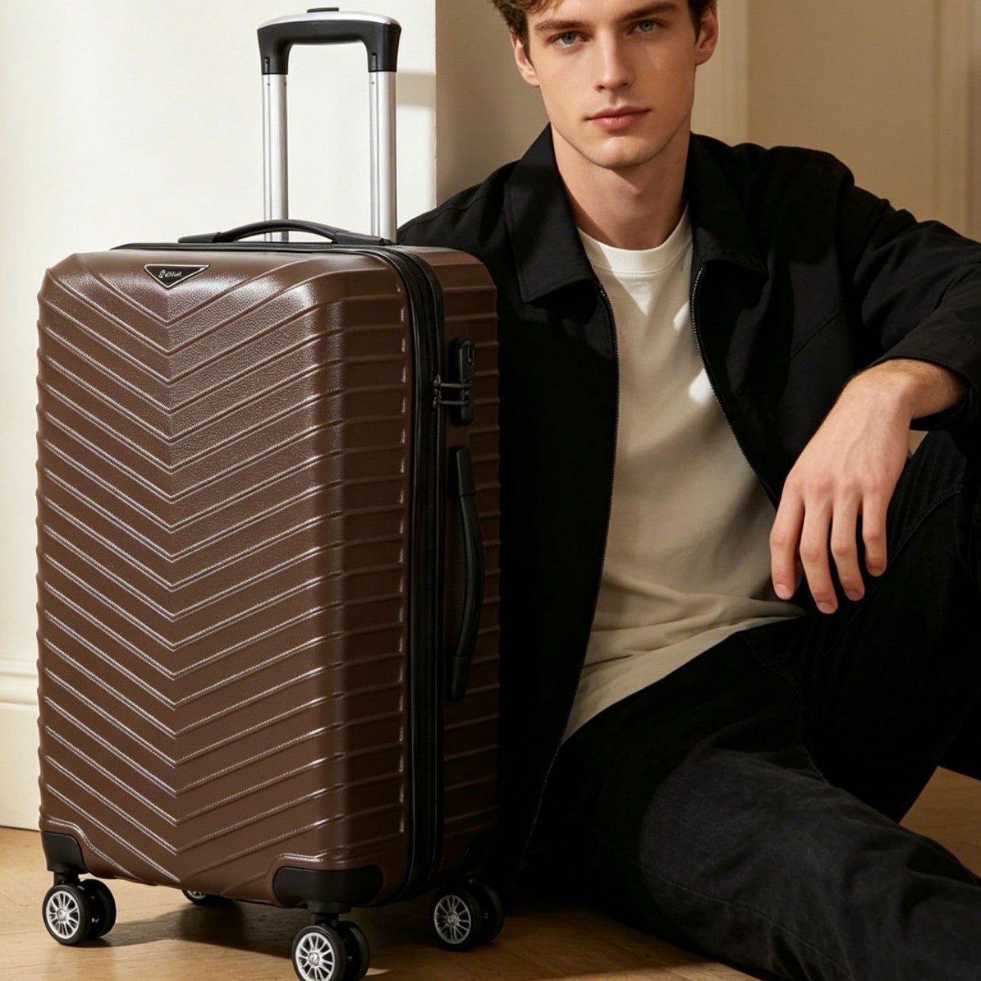 Unisex Chevron-Muster Hartschalen-Reisetasche Brehn