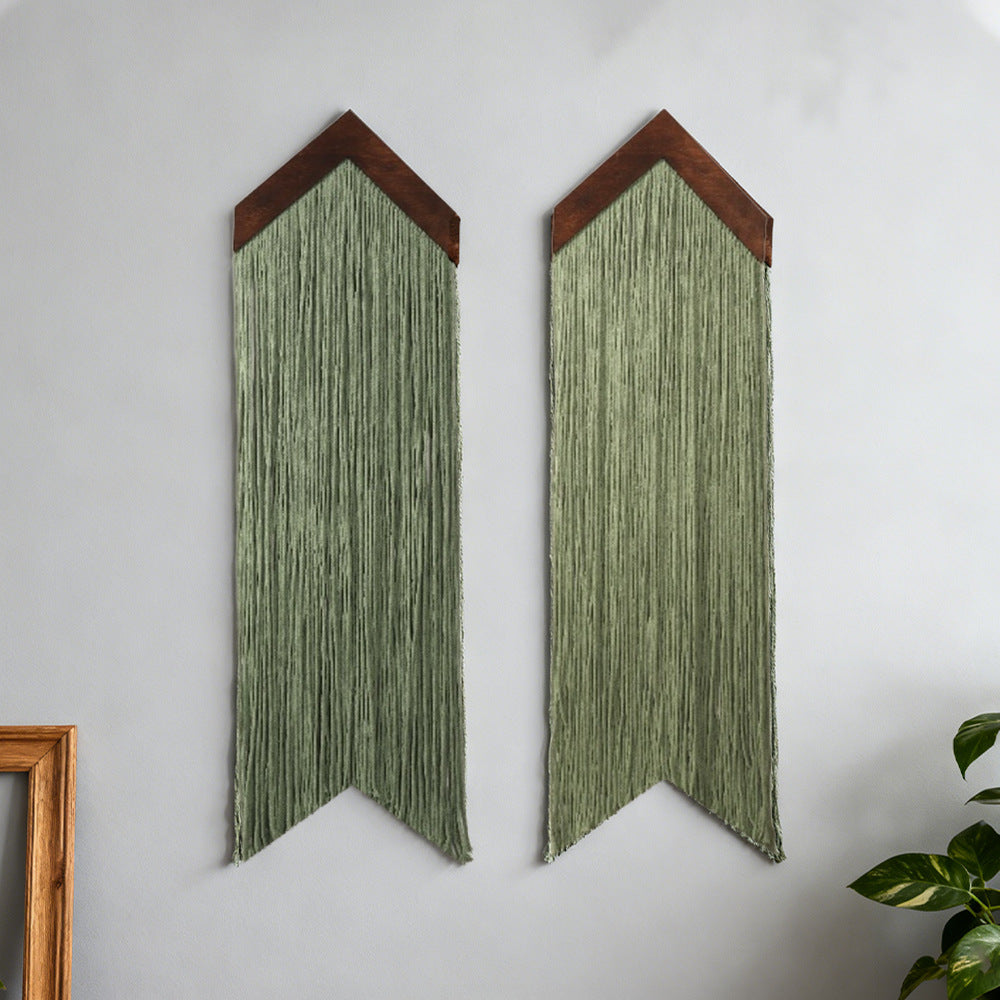 Makramee Wanddeko mit Wolkenmotiv Brehn