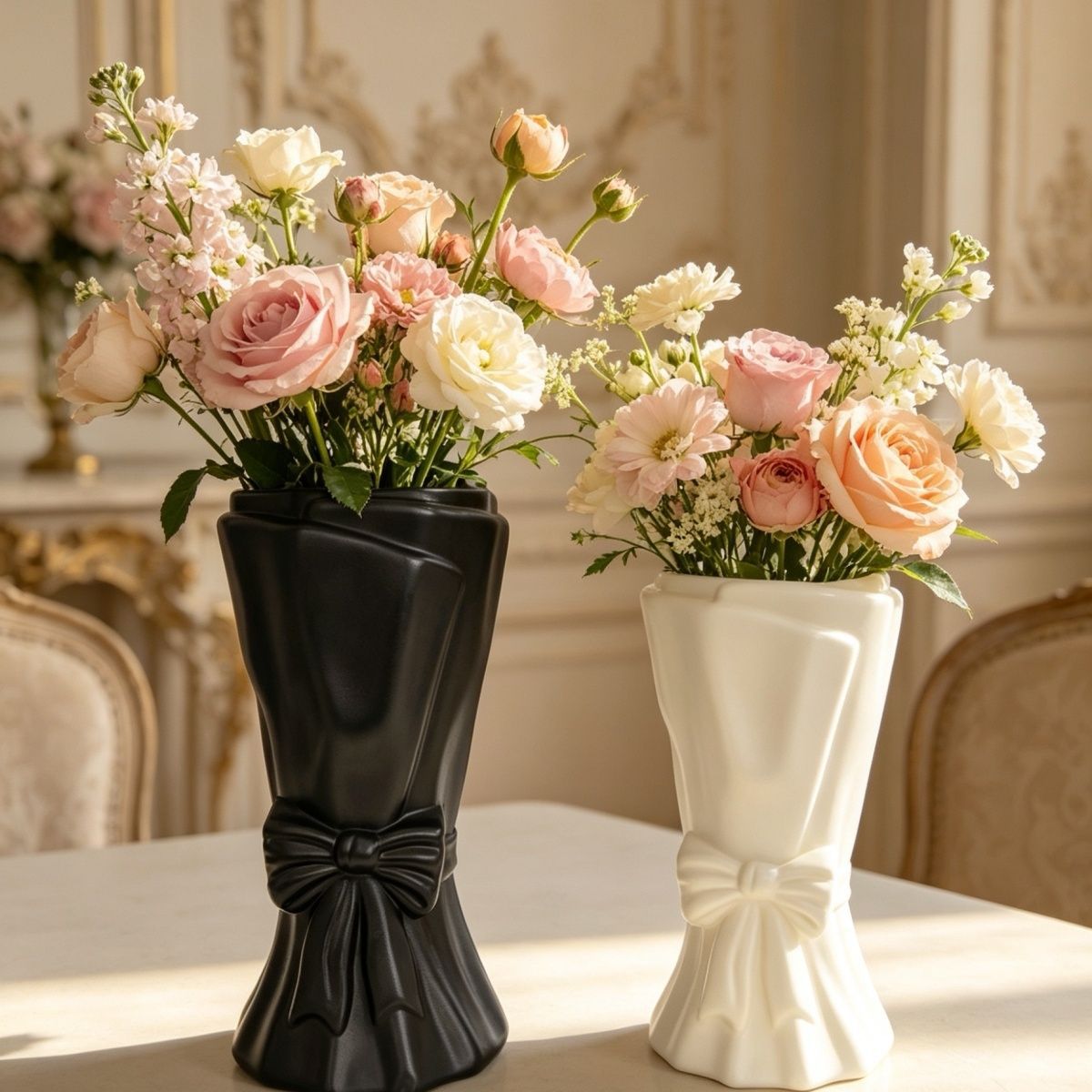 Dekorativer eleganter bow-förmiger Blumenvasen Brehn