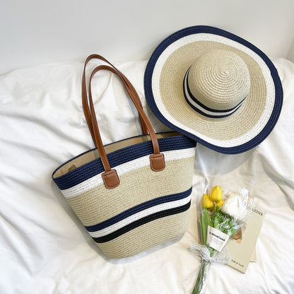 Bunte Strohtasche Strandtasche Brehn