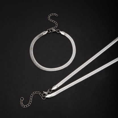 Elegantes Fischgrätenkette Schmuckset Brehn