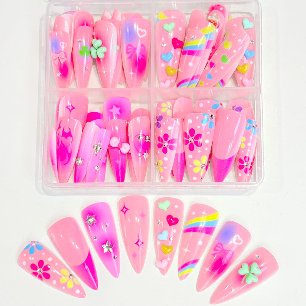 Verspieltes thematisches Press-On-Nagelset Brehn