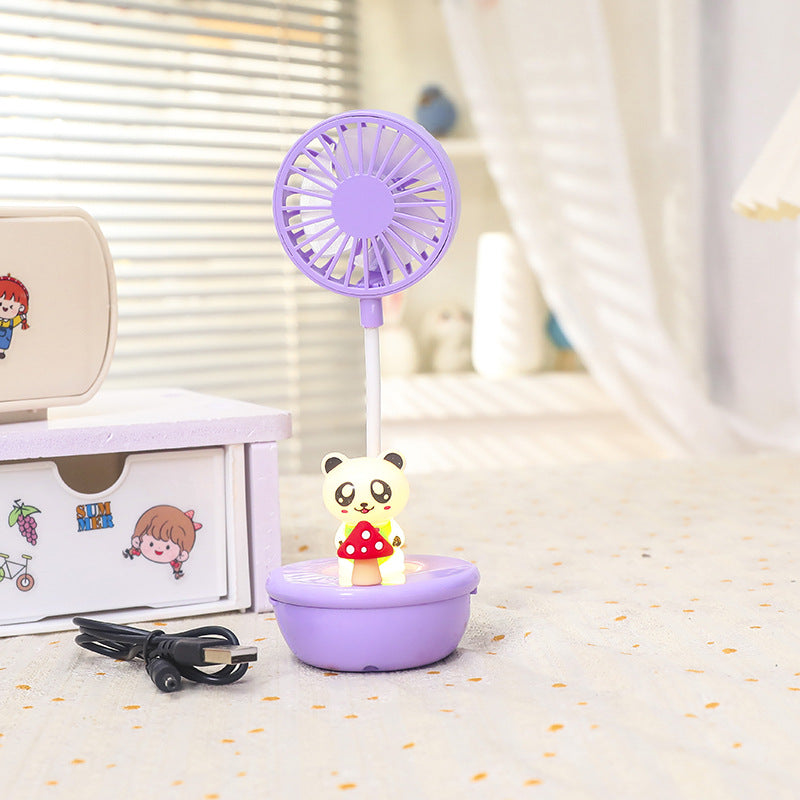 Damen Tragbarer Handventilator mit LED-Panda-Design Brehn