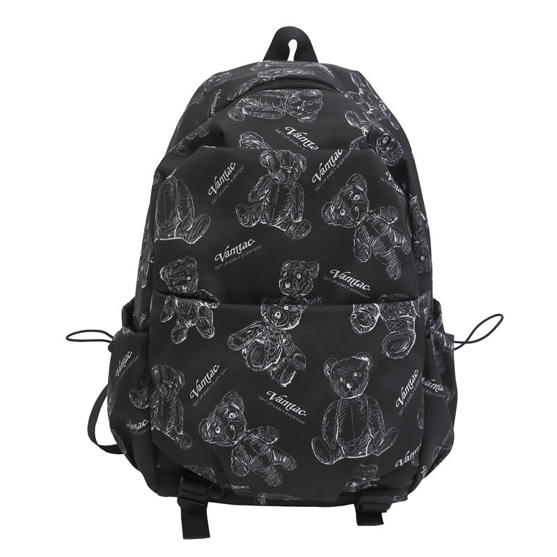 Verspielter Teddybär-Print-Rucksack