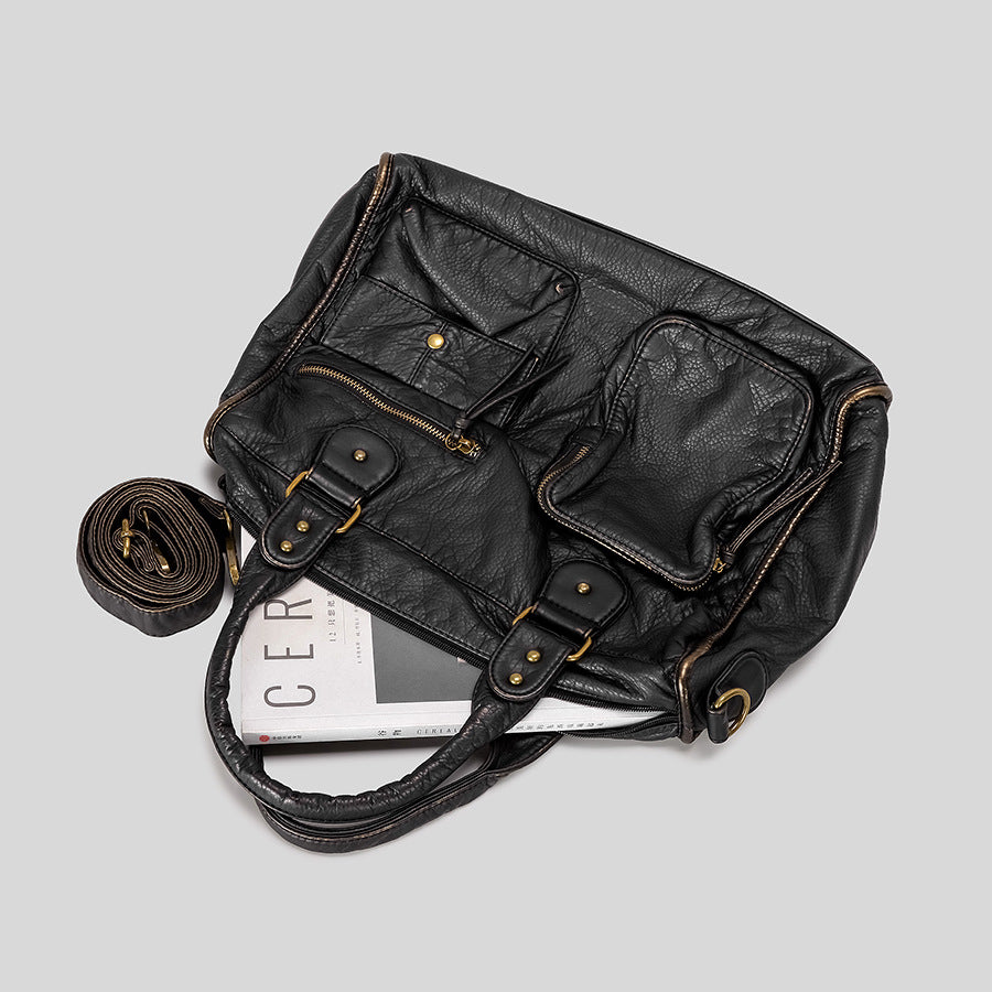 Multi-Taschen Funktionale Leder-Handtasche