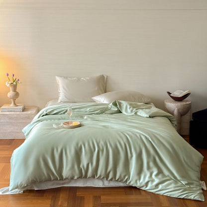 Luxuriöses Satin-Bettwäscheset mit seidig-glatter Oberfläche, Wendefunktion und Hotelverschluss