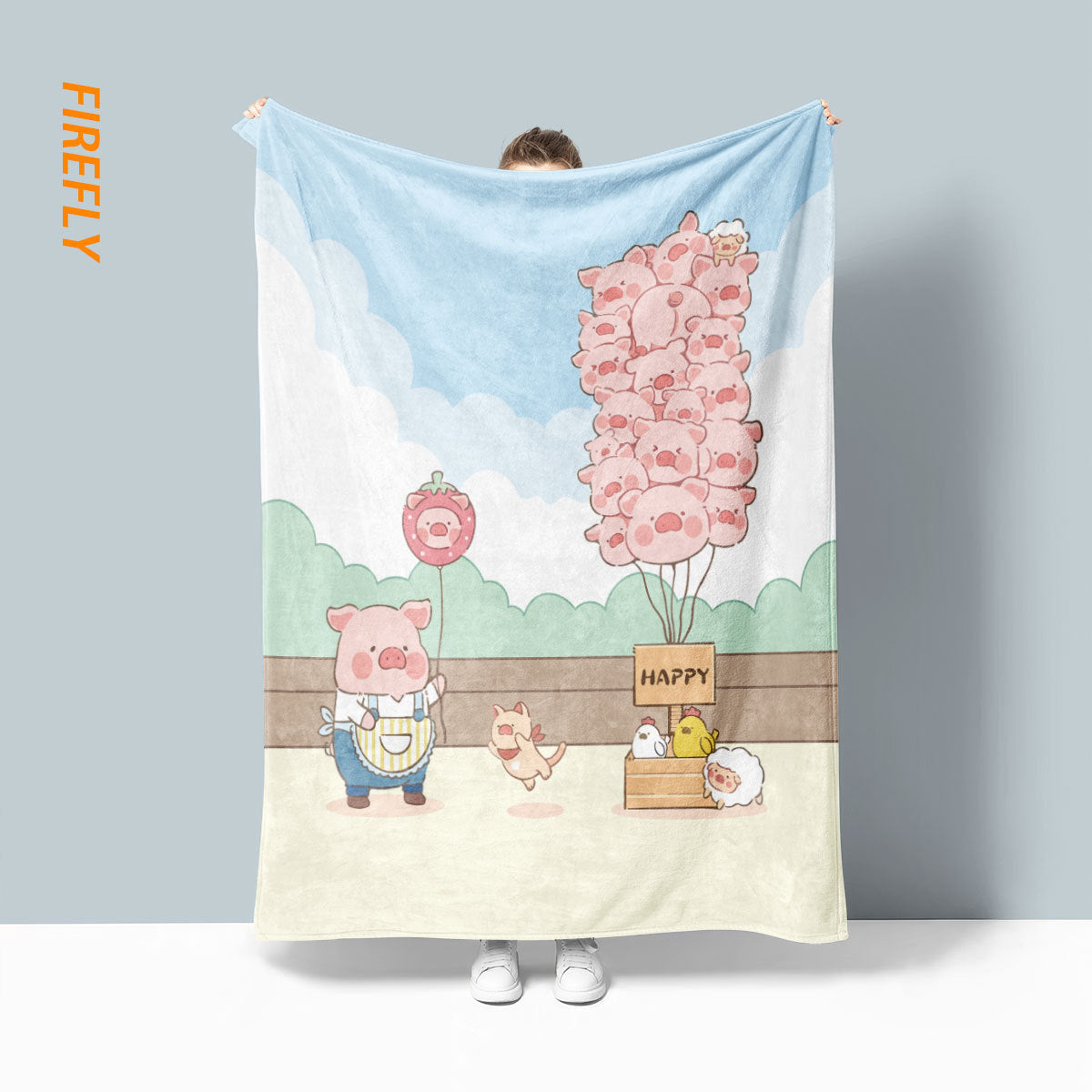 Launisches Schwein-Themen Fleece-Wurfdecke