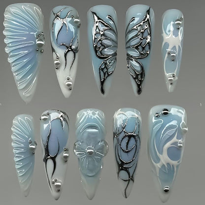 Künstlerisches 3D-Acryl-Nageldesign Brehn
