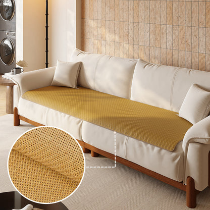 Sofa Seat Woven Breathable Summer Cooling Rattan-Style Protector