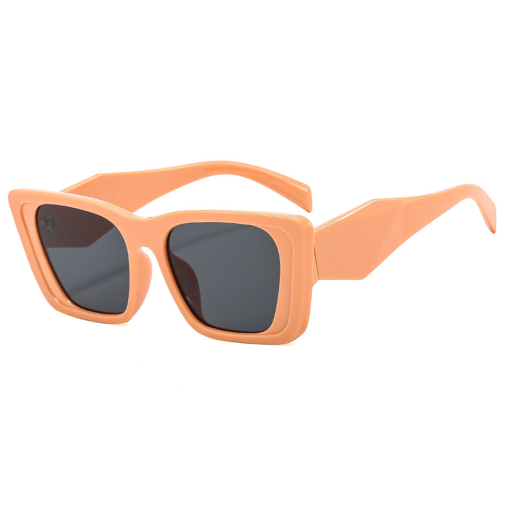 Damen oversized Designer-Sonnenbrille mit futuristischem Rahmen Brehn