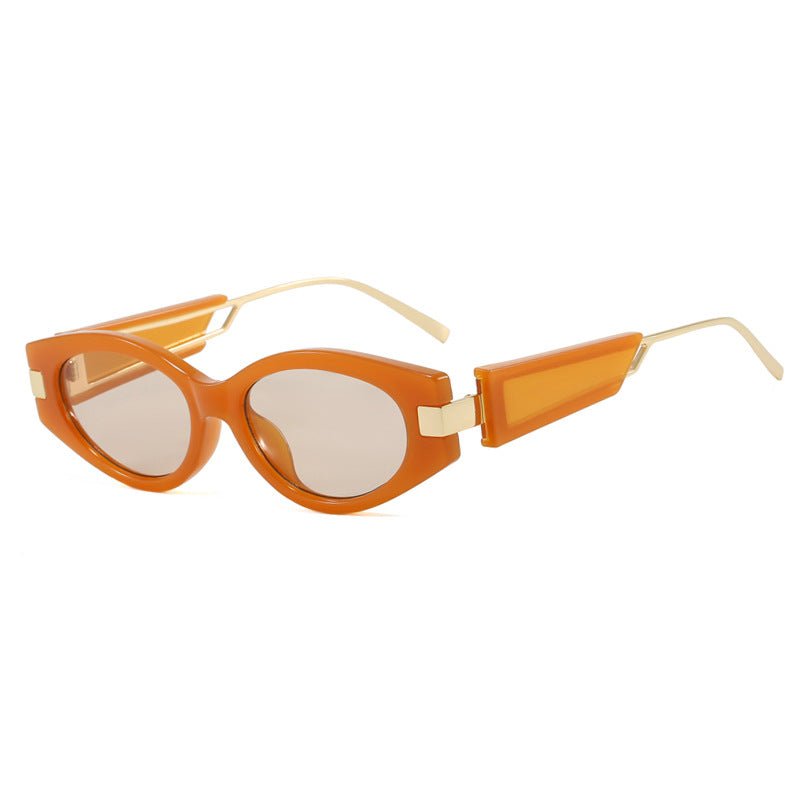 Damen elegante Cat-Eye Sonnenbrille mit goldenen Akzenten Brehn
