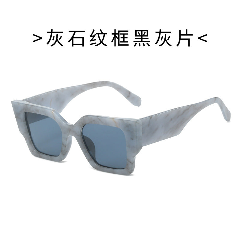 Damen Modische quadratische Sonnenbrille mit breitem Rahmen und UV-Schutz Brehn