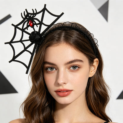 Halloween Haarreif mit Spinnennetzdesign