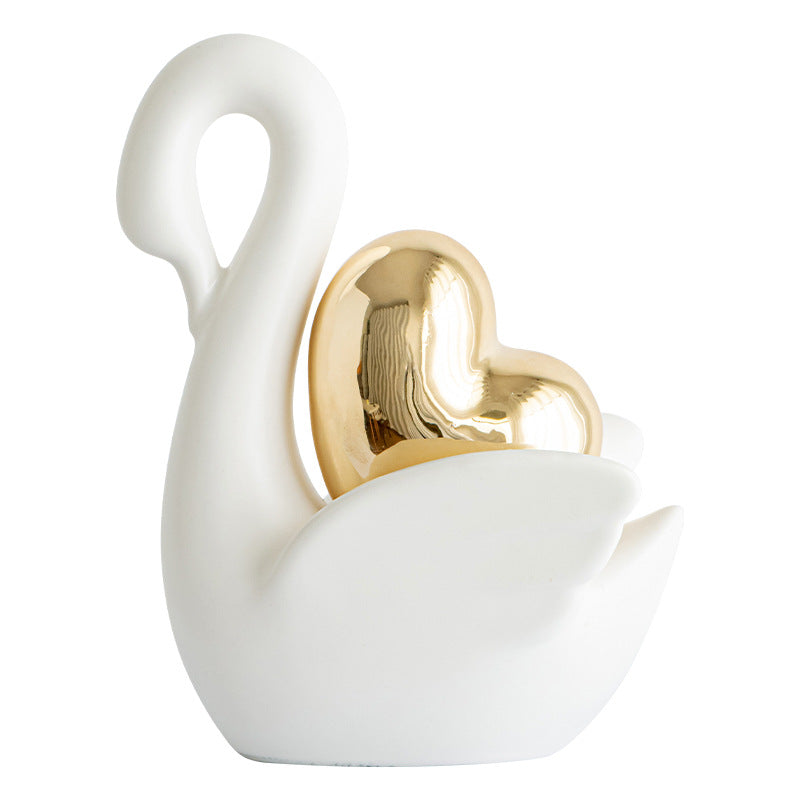 Elegante und romantische Schwäne Dekorationsfigur Brehn