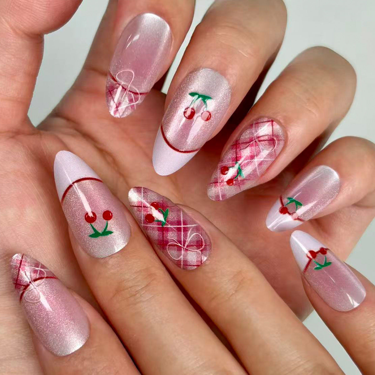 Kirschblüten Inspirierter Press-On Nail Set Brehn